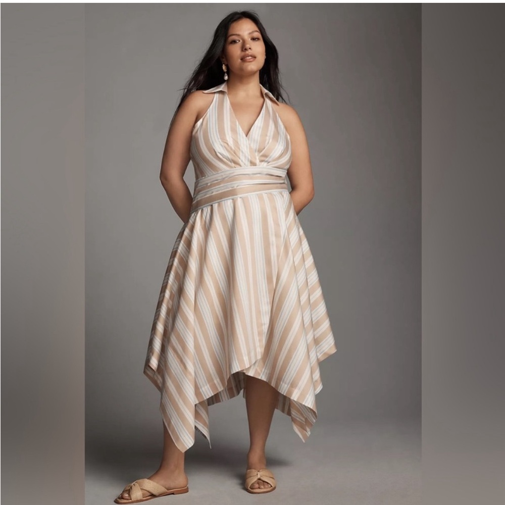 Anthropologie Maeve Asymmetrical Wrap Shirt Dress - Picture 8 of 11